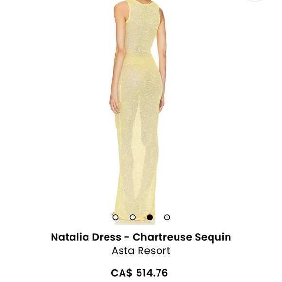 ASTA resort Natalia Dress - Chartreuse Sequin - Picture 5 of 8